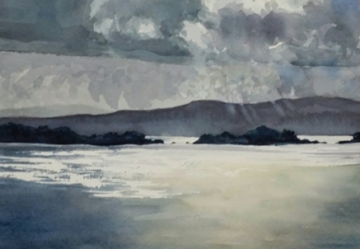Grey Bay, watercolor, 8 x 10