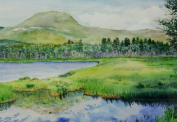 Marsh Ripples, watercolor, 10 x 14
