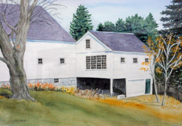 White Barn, watercolor, 8 x 10