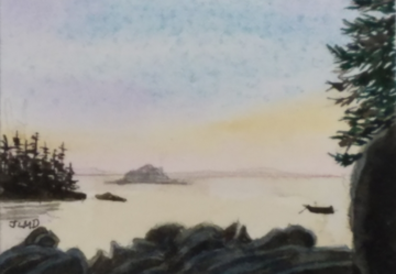 Soft Dusk, watercolor, 1 1/2 x 2